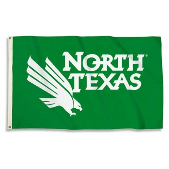 UNT North Texas Mean Green Eagles Flag New 3x5 FT Mancave Gameday Dorm Room - Picture 1 of 4